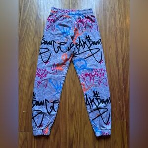 Graffiti Print Kids Joggers size small